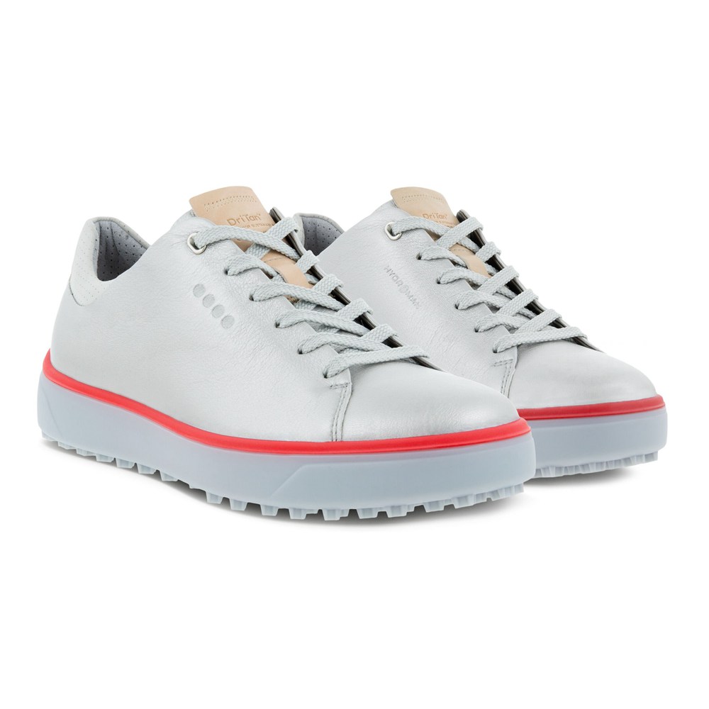 ECCO Womens Golf Shoes Silver - Tray Laced - SRV-034781